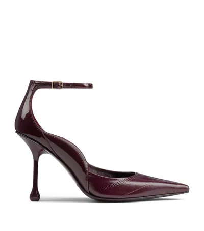 Jimmy Choo Quinci 95 Patent Leather Pumps In Burgundy