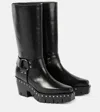 JIMMY CHOO QUINN 75 STUDDED LEATHER BIKER BOOTS