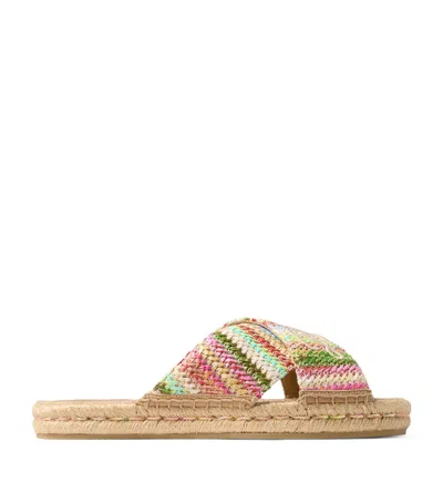 JIMMY CHOO RAFFIA ACIEL SANDALS
