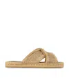 Jimmy Choo Aciel Woven Flat Sandals In Gold