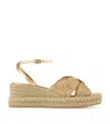 Jimmy Choo Aella 60 Logo Wedge Sandals In Gold