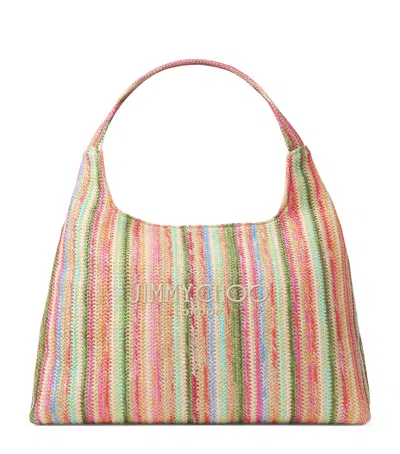Jimmy Choo Raffia Beach Diamond Shoulder Bag