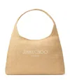 Jimmy Choo Raffia Beach Diamond Shoulder Bag In White
