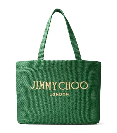 JIMMY CHOO RAFFIA BEACH TOTE BAG
