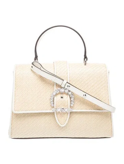 Pre-owned Jimmy Choo Raffia Cheri In Neutrals