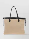 Jimmy Choo Raffia Drawstring Tote Bag With Leather Laces