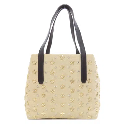 Pre-owned Jimmy Choo Raffia Leather Handbag () In Sand