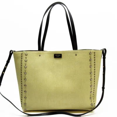 Pre-owned Jimmy Choo Raffia Leather Shoulder Bag () In Black
