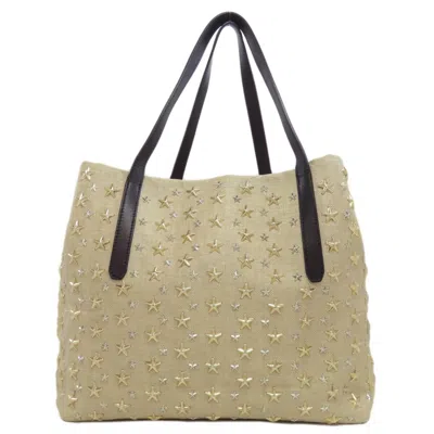 Pre-owned Jimmy Choo Raffia Leather Tote Bag () In Sand