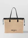 Jimmy Choo Raffia Tote Bag Side Drawstrings