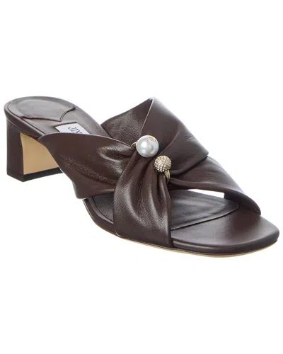 Jimmy Choo Rafi 45 Leather Sandal In Brown