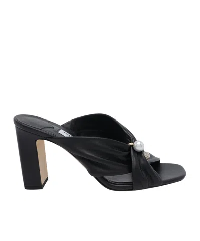 Jimmy Choo Rafi 85 Pearl Embellished Heeled Sandals In Black