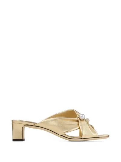 Jimmy Choo Rafi 85 Pearl-embellished Mules In Multi