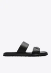 Jimmy Choo Raiden Leather Slides In Black