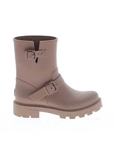 Pre-owned Jimmy Choo Rain Boots In Brown