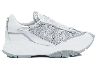 Pre-owned Jimmy Choo Raine Glitter (women's) Sneakers In Silver/white
