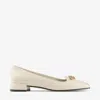 Jimmy Choo Ravi Flat In Bamboo/gold