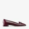 Jimmy Choo Womens Garnet/crystal Ravi Flat Crystal-embellished Patent-leather Ballerina Pumps&nbsp;&nbsp; In Garnet/crystal