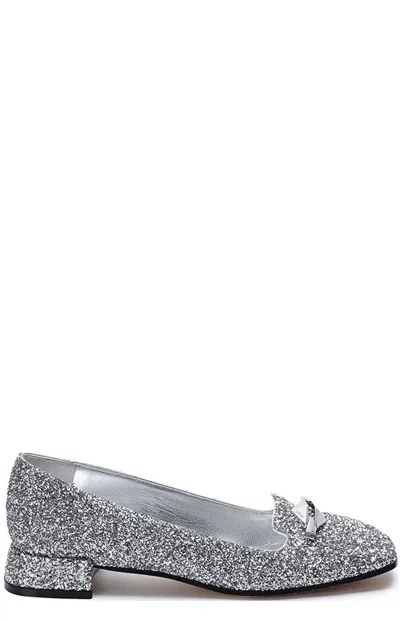 Jimmy Choo Ravi Ballerina Shoes In Silver