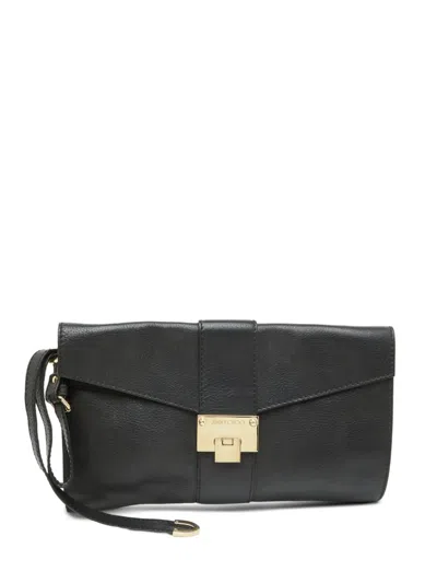 Pre-owned Jimmy Choo Rebel Flap Clutch Bag In Black