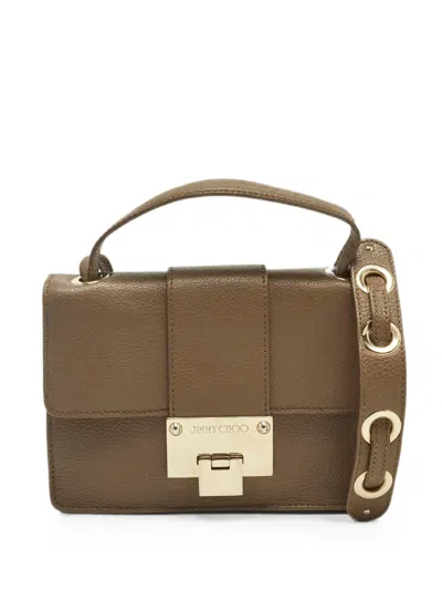 Pre-owned Jimmy Choo Rebel Top Handle Bag In Brown