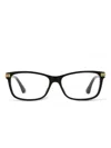 Jimmy Choo Rectangle-frame Glasses In Black