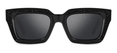 Jimmy Choo Rectangular Frame Sunglasses Sunglasses In Black