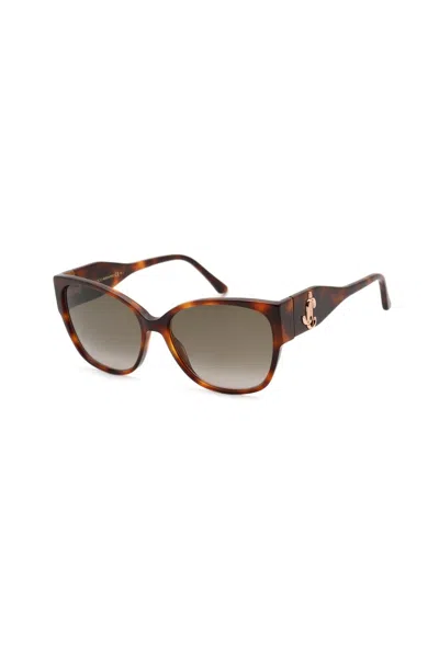 Jimmy Choo Rectangular Women's Sunglasses 58mm In Brown