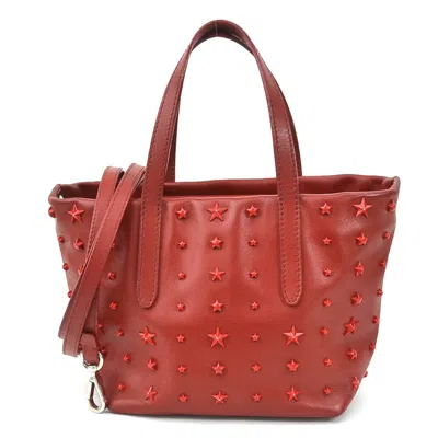 Pre-owned Jimmy Choo Red Color Leather Handbag Shoulder Bag ()