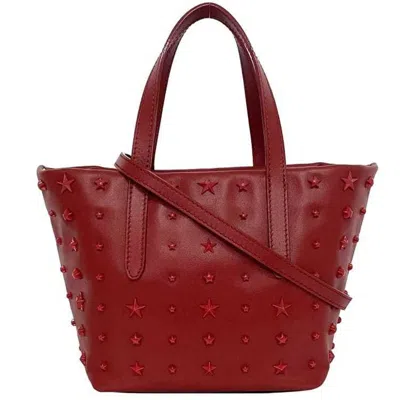 Pre-owned Jimmy Choo Red Color Leather Handbag Shoulder Bag ()