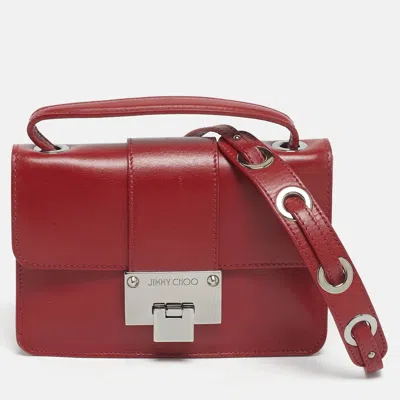 Pre-owned Jimmy Choo Red Leather Rebel Flap Top Handle Bag