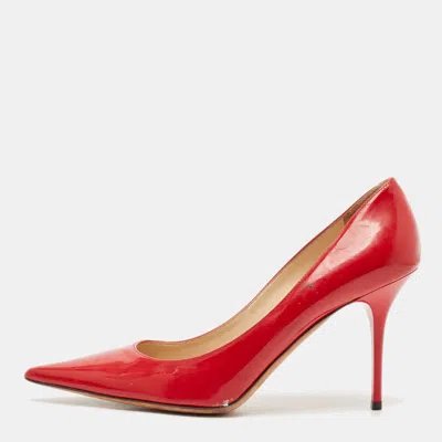 Pre-owned Jimmy Choo Red Patent Leather Romy Pumps Size 40