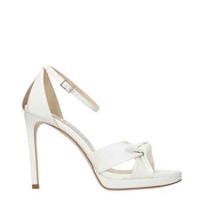 Jimmy Choo Red Sandals Woman Leather White/milk