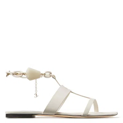 Jimmy Choo Reed Leather Flat Sandals In Animal Print