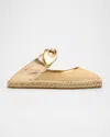 Jimmy Choo Reka Raffia And Leather Flats In Metallic Gold