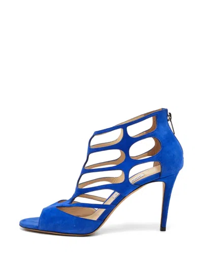 Pre-owned Jimmy Choo Ren Caged Sandals In Blue