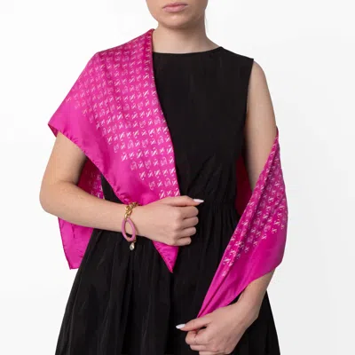 Jimmy Choo Reta Logo Pattern Foulard Scarf In Multi