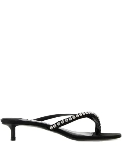 JIMMY CHOO RHINESTONE-EMBELLISHED HEELED SANDALS