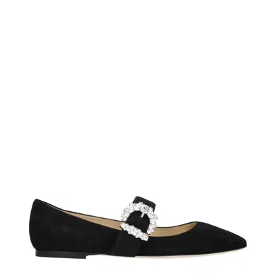 Jimmy Choo Rhinestone-embellished Suede Ballet Flat In Multi