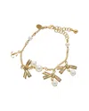 Jimmy Choo Ribbon Charm Bracelet In Gold