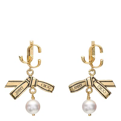 Jimmy Choo Ribbon Pearl Earrings