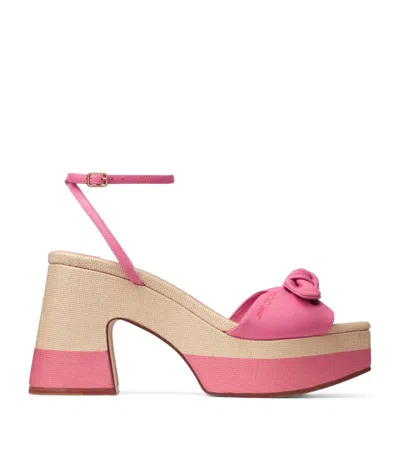 Jimmy Choo Ricia 150 Platform Sandals In Candy Pink/natural