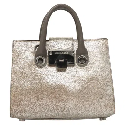 Pre-owned Jimmy Choo Riley Leather Handbag () In Silver