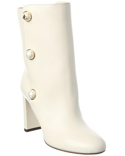 Jimmy Choo Rina 85 Leather Boot In White