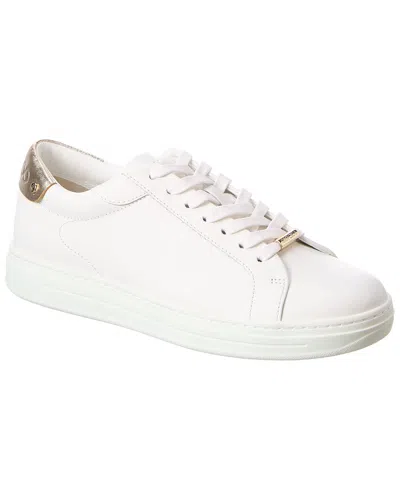 Jimmy Choo Womans Rome White Leather Sneakers