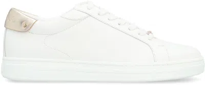 Jimmy Choo Rome/f Leather Sneakers In White