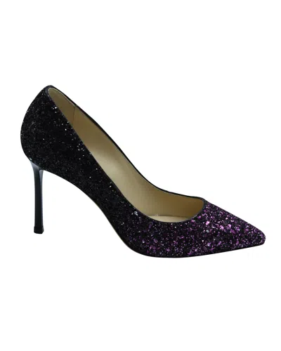Jimmy Choo Romy 100 Pumps In Pink And Black Glitter In Multi