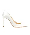 Jimmy Choo Womens Ivory Romy 100 Satin Courts 8 In White