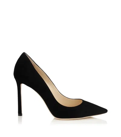 JIMMY CHOO ROMY 100 SUEDE PUMPS