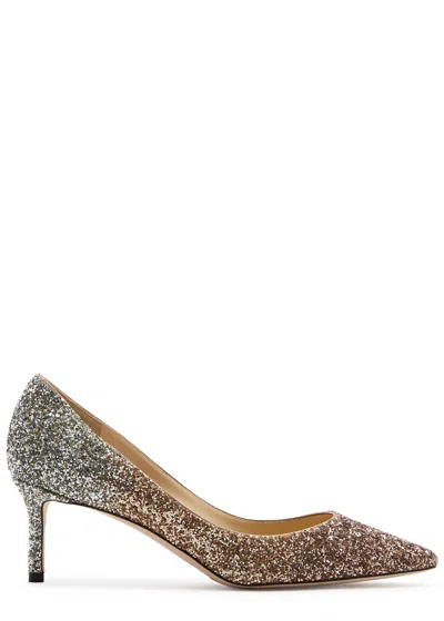 Jimmy Choo Romy 60 Dégradé Glittered Pumps In Gold